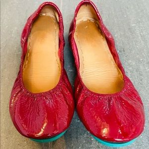 TIEKS - RUBY RED PATENT LEATHER - SIZE 8